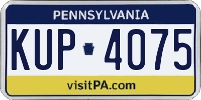 PA license plate KUP4075