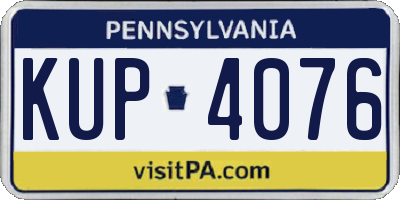 PA license plate KUP4076