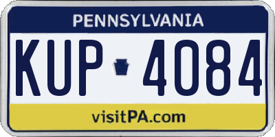 PA license plate KUP4084