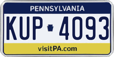 PA license plate KUP4093