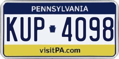 PA license plate KUP4098