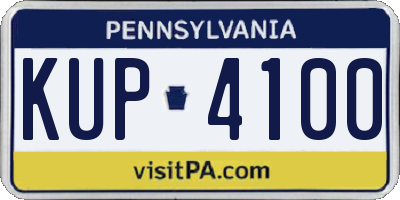 PA license plate KUP4100