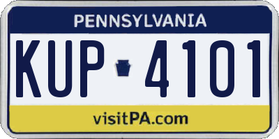 PA license plate KUP4101