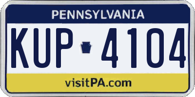 PA license plate KUP4104