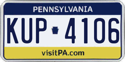PA license plate KUP4106