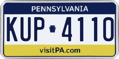 PA license plate KUP4110