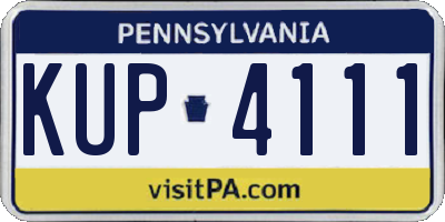 PA license plate KUP4111
