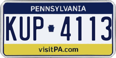 PA license plate KUP4113