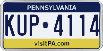 PA license plate KUP4114