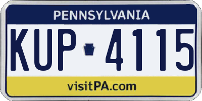 PA license plate KUP4115