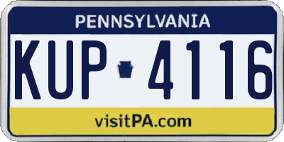 PA license plate KUP4116