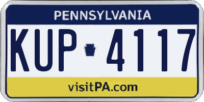 PA license plate KUP4117