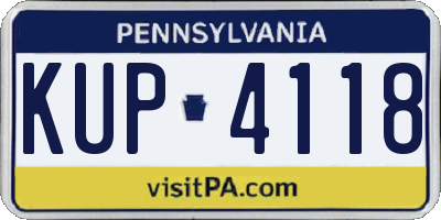 PA license plate KUP4118
