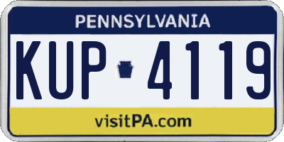 PA license plate KUP4119