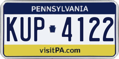 PA license plate KUP4122