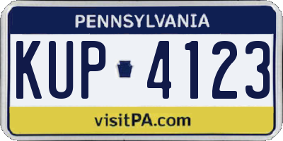 PA license plate KUP4123