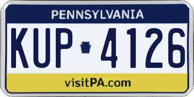 PA license plate KUP4126