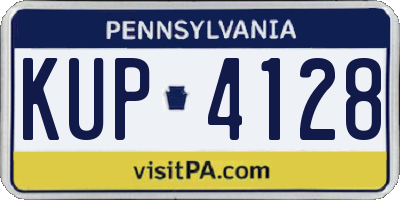 PA license plate KUP4128