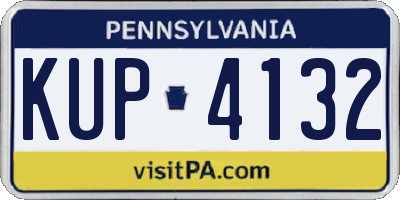 PA license plate KUP4132