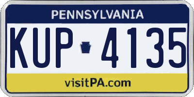 PA license plate KUP4135