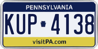 PA license plate KUP4138