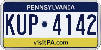 PA license plate KUP4142