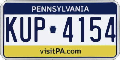 PA license plate KUP4154