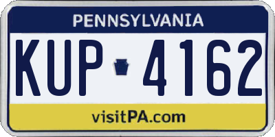 PA license plate KUP4162