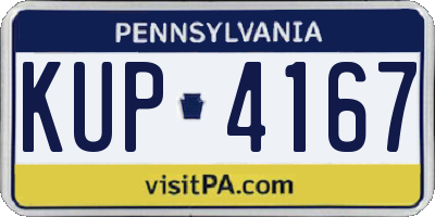 PA license plate KUP4167
