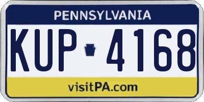 PA license plate KUP4168