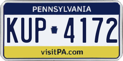 PA license plate KUP4172