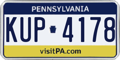 PA license plate KUP4178