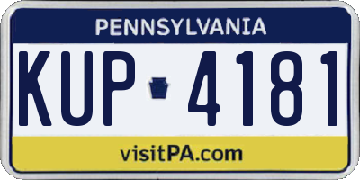 PA license plate KUP4181