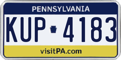 PA license plate KUP4183