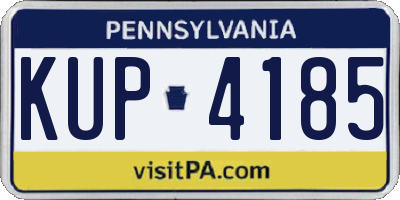 PA license plate KUP4185