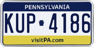 PA license plate KUP4186