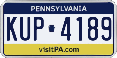 PA license plate KUP4189