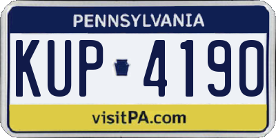PA license plate KUP4190