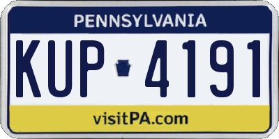 PA license plate KUP4191