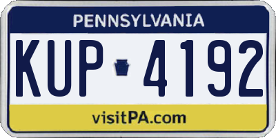 PA license plate KUP4192