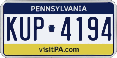 PA license plate KUP4194