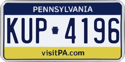 PA license plate KUP4196