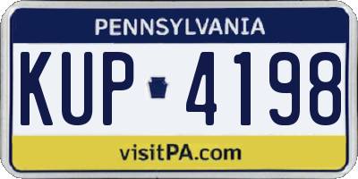 PA license plate KUP4198
