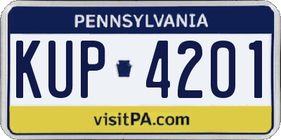 PA license plate KUP4201