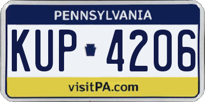 PA license plate KUP4206