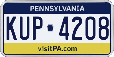 PA license plate KUP4208