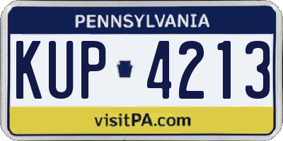PA license plate KUP4213