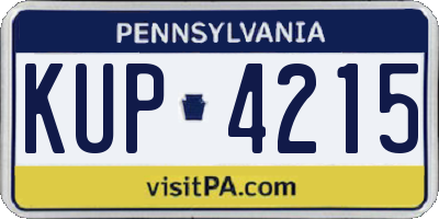 PA license plate KUP4215