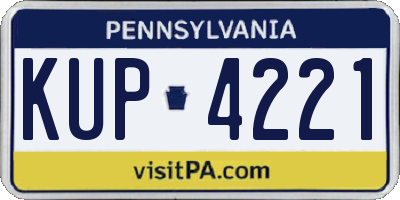 PA license plate KUP4221