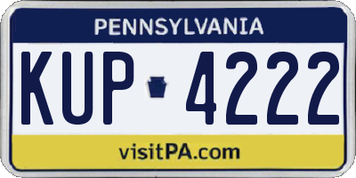 PA license plate KUP4222